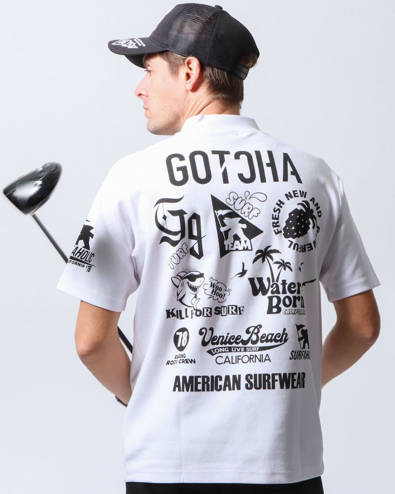 GOTCHA GOLF] UVカット リミテッド ワントーンロゴ モックネックT