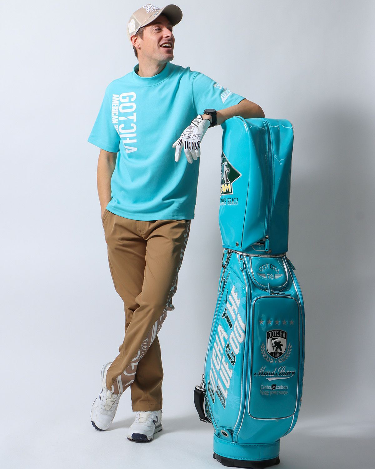 ライトブルー：183cm/70kg(Lサイズ着用)