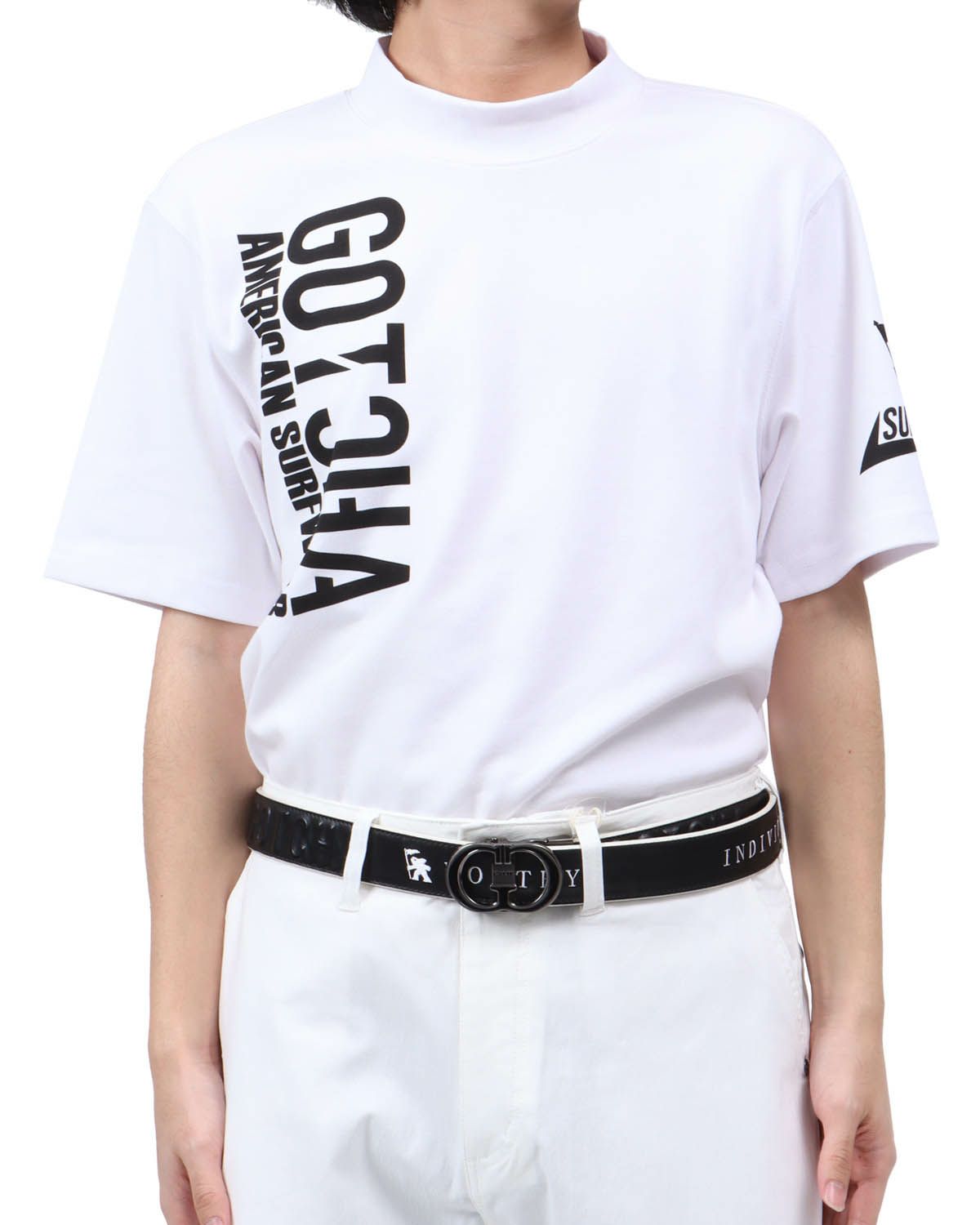 ホワイト：173cm63kg(Lサイズ着用)