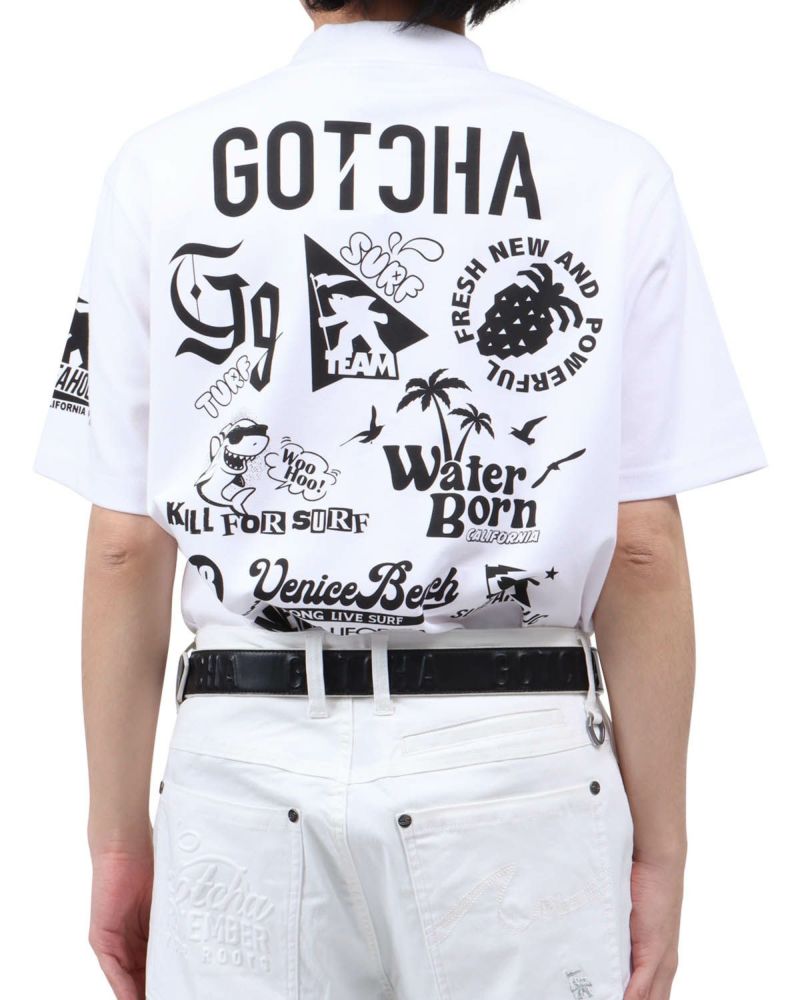 GOTCHA GOLF] UVカット リミテッド ワントーンロゴ モックネックT