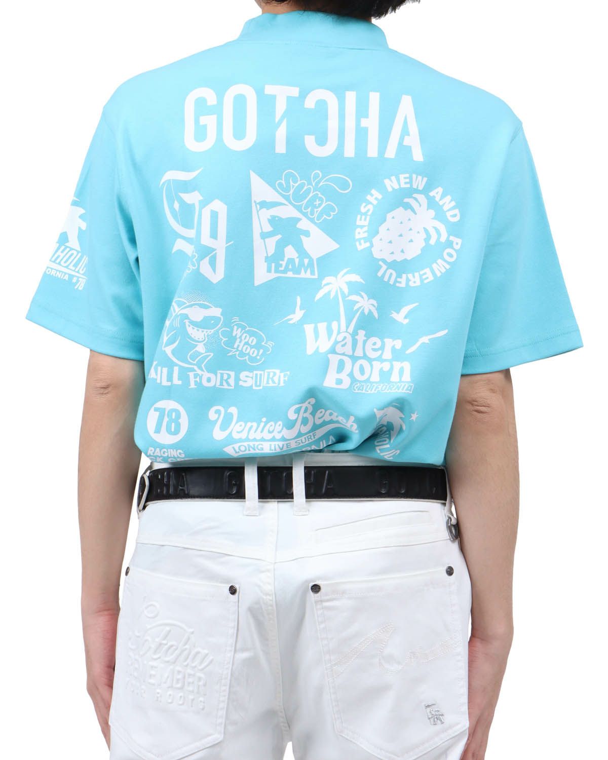 ライトブルー：173cm63kg(Lサイズ着用)