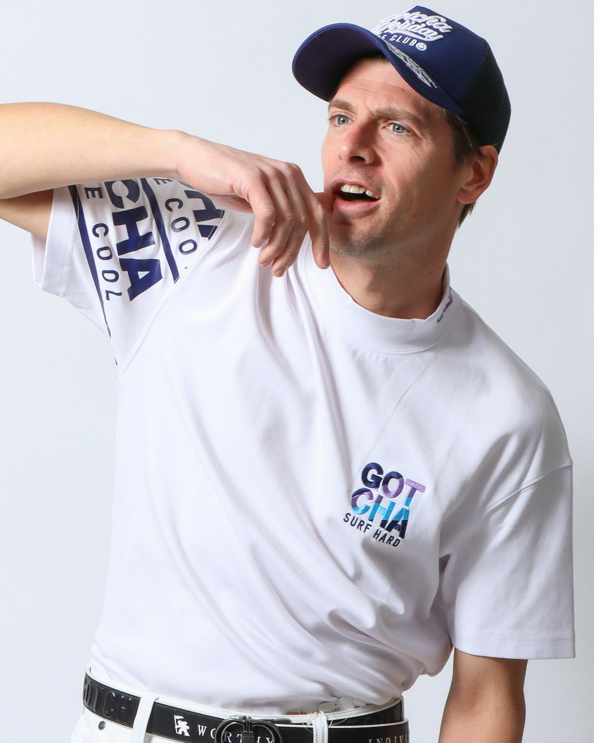 ホワイト：183cm/70kg(Lサイズ着用)