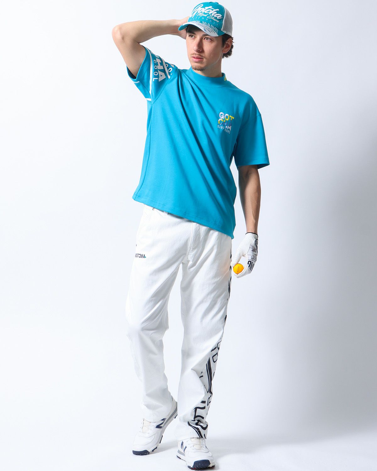 エメラルドグリーン：180cm/70kg(Lサイズ着用)