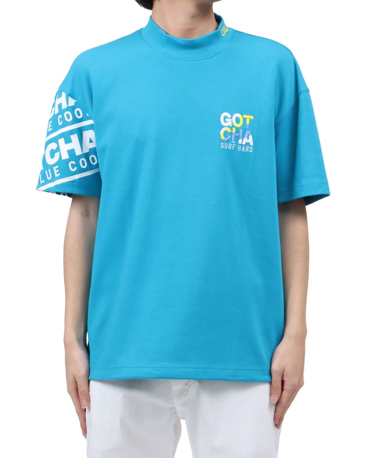 エメラルドグリーン：173cm63kg(Lサイズ着用)