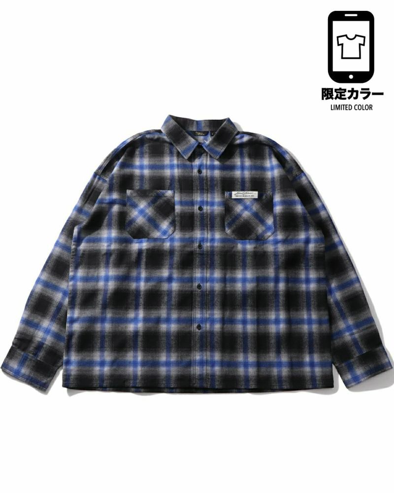 Karl Kani] ビッグシルエット カラーライン オンブレチェック シャツ