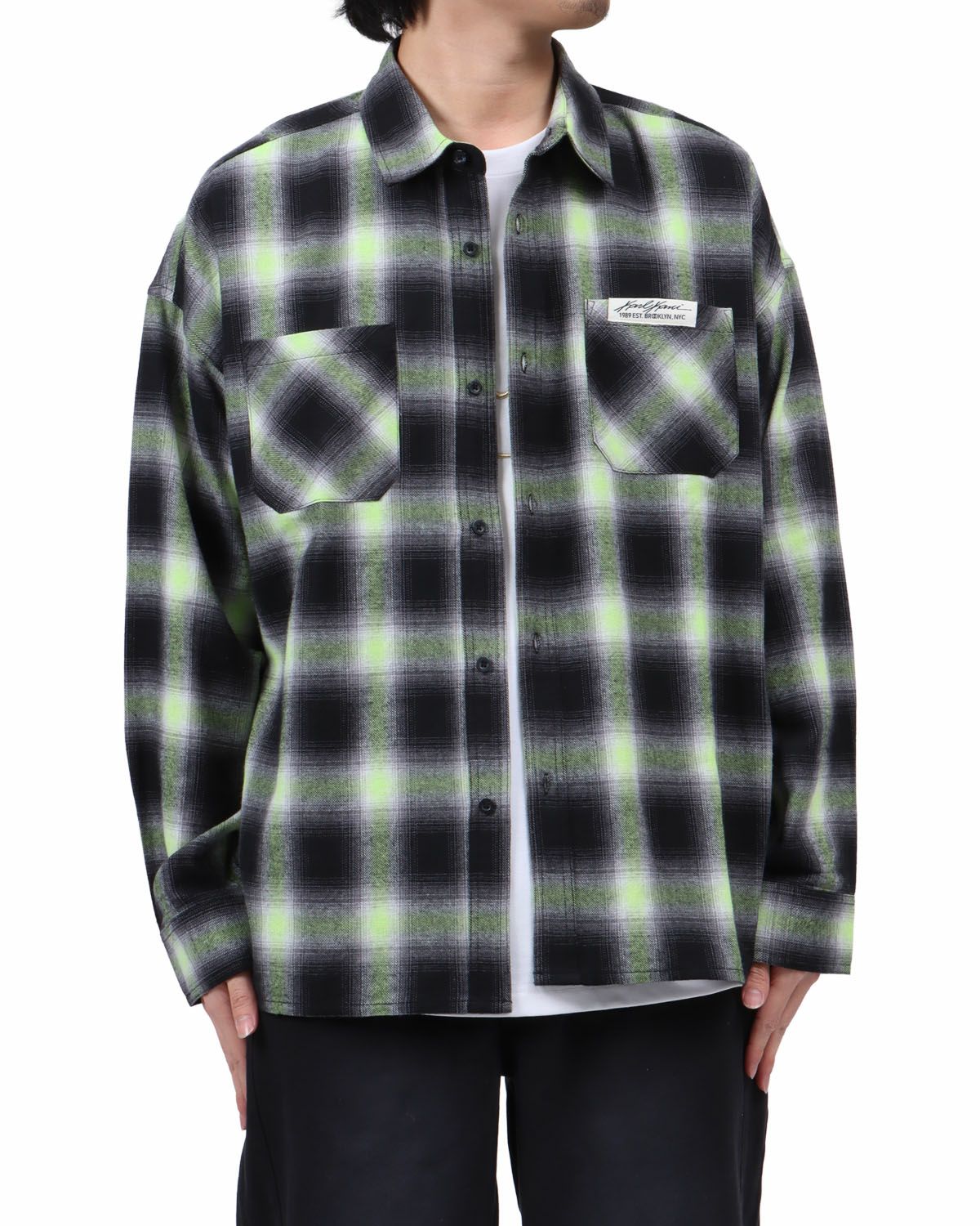 イエローグリーン：173cm63kg(Lサイズ着用)