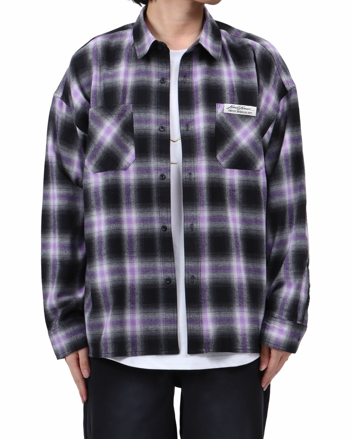 パープル：173cm63kg(Lサイズ着用)