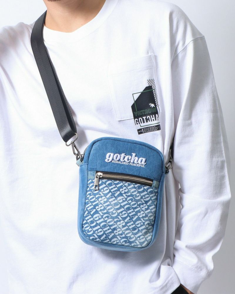 撥水 デニム ミニ ショルダーバッグ