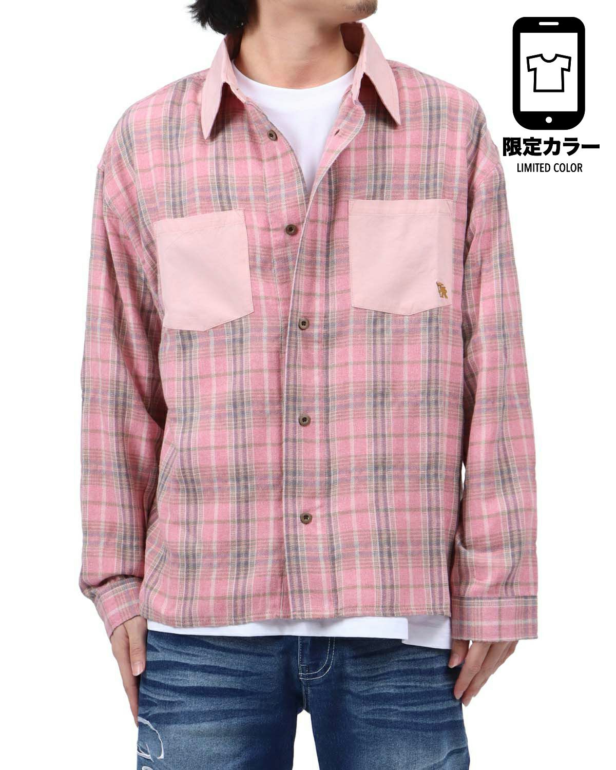 ピンク：173cm63kg(Lサイズ着用)