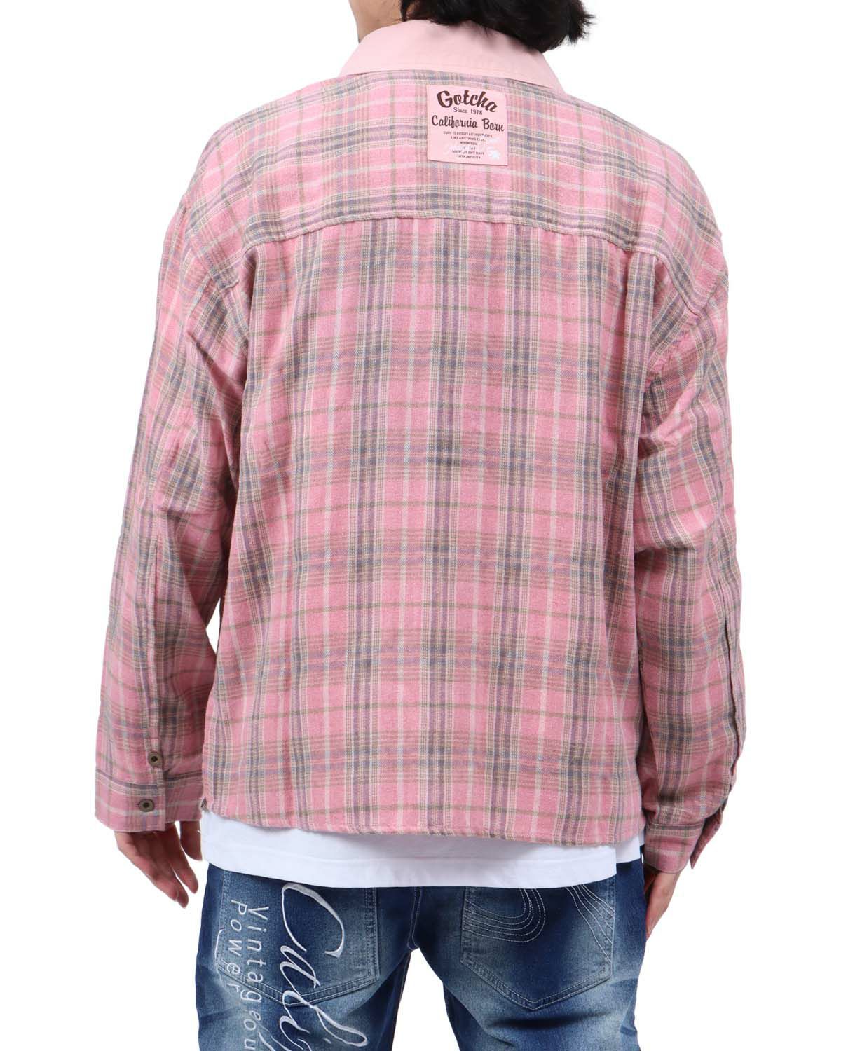 ピンク：173cm63kg(Lサイズ着用)