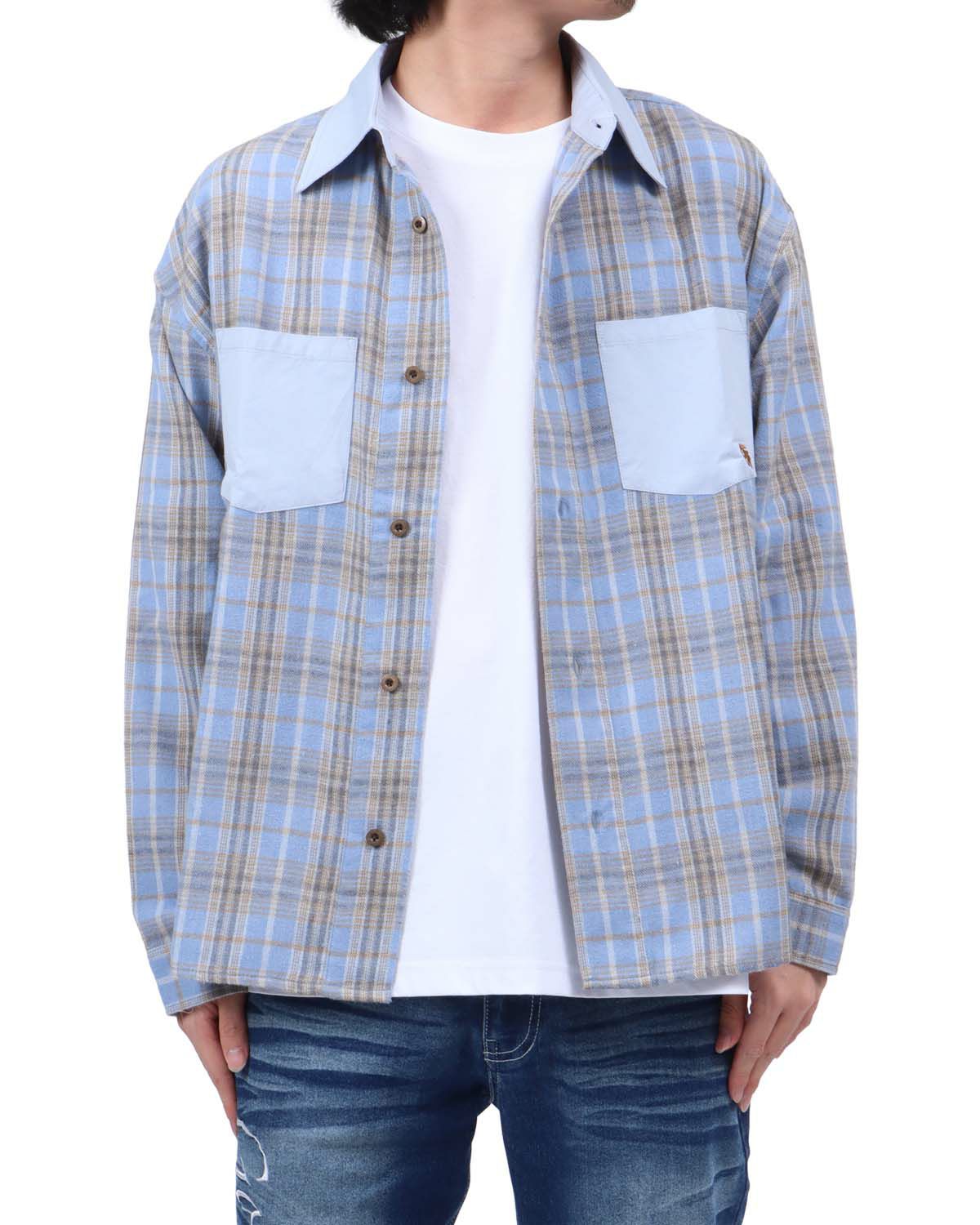 ブルー：173cm63kg(Lサイズ着用)