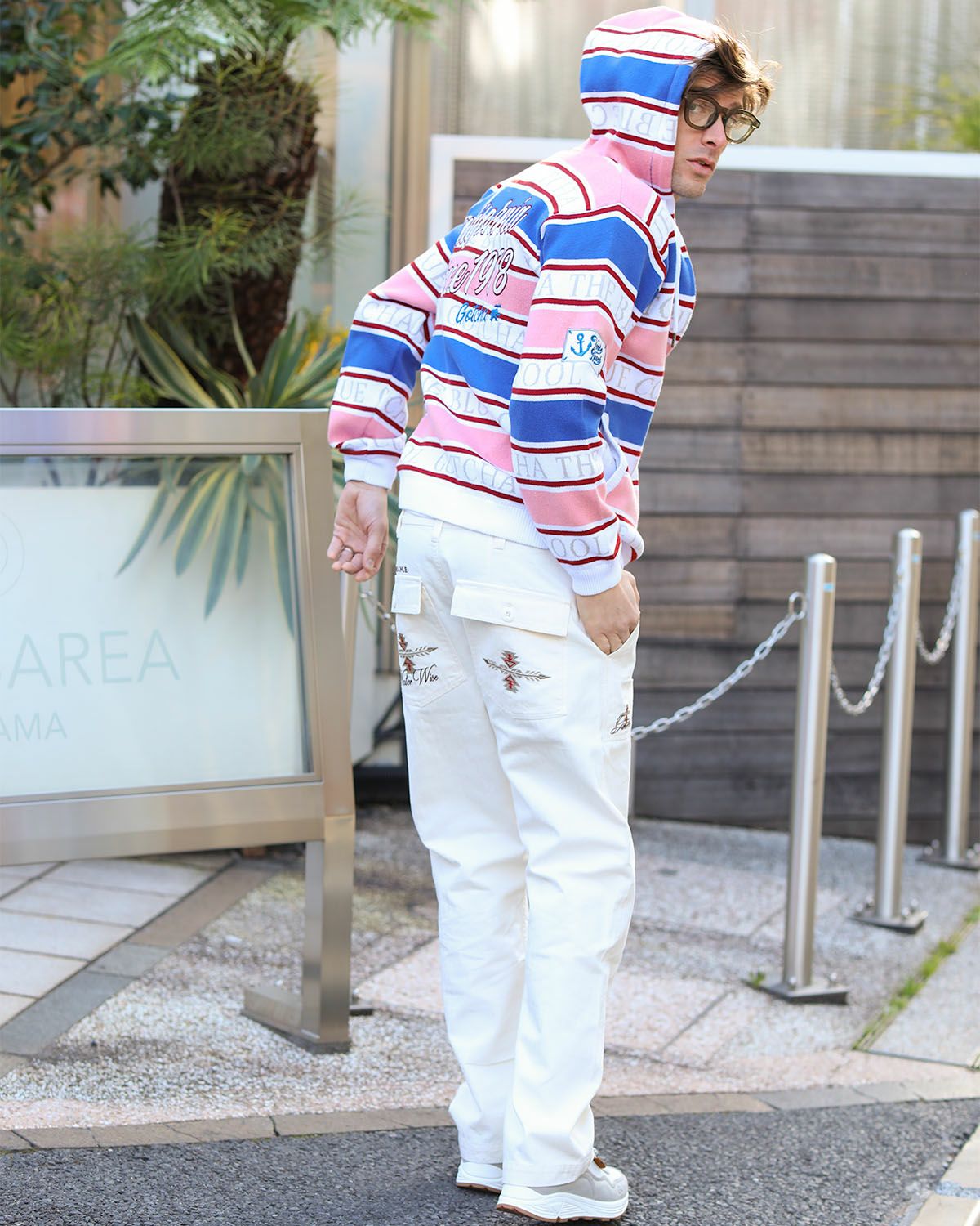 サーモンピンク：183cm/70kg(Lサイズ着用)