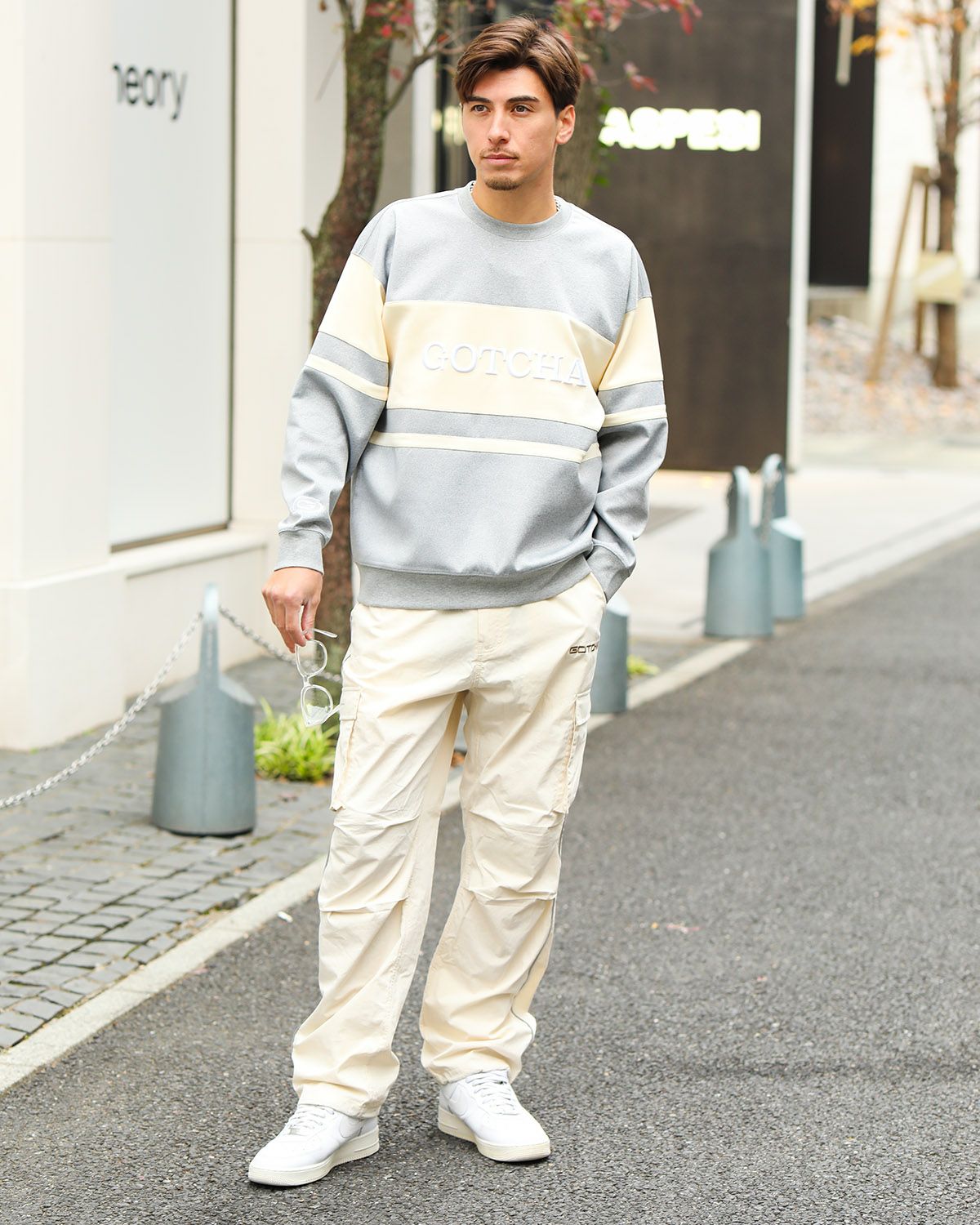 杢グレー：180cm/70kg(Lサイズ着用)