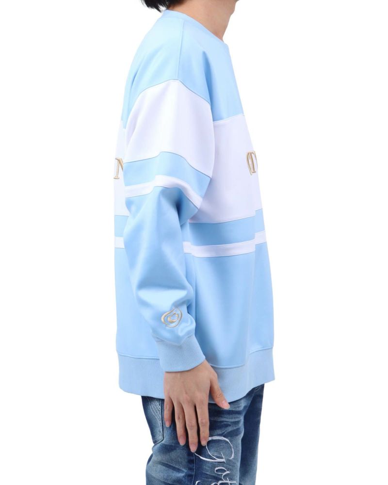 ライトブルー：173cm63kg(Lサイズ着用)