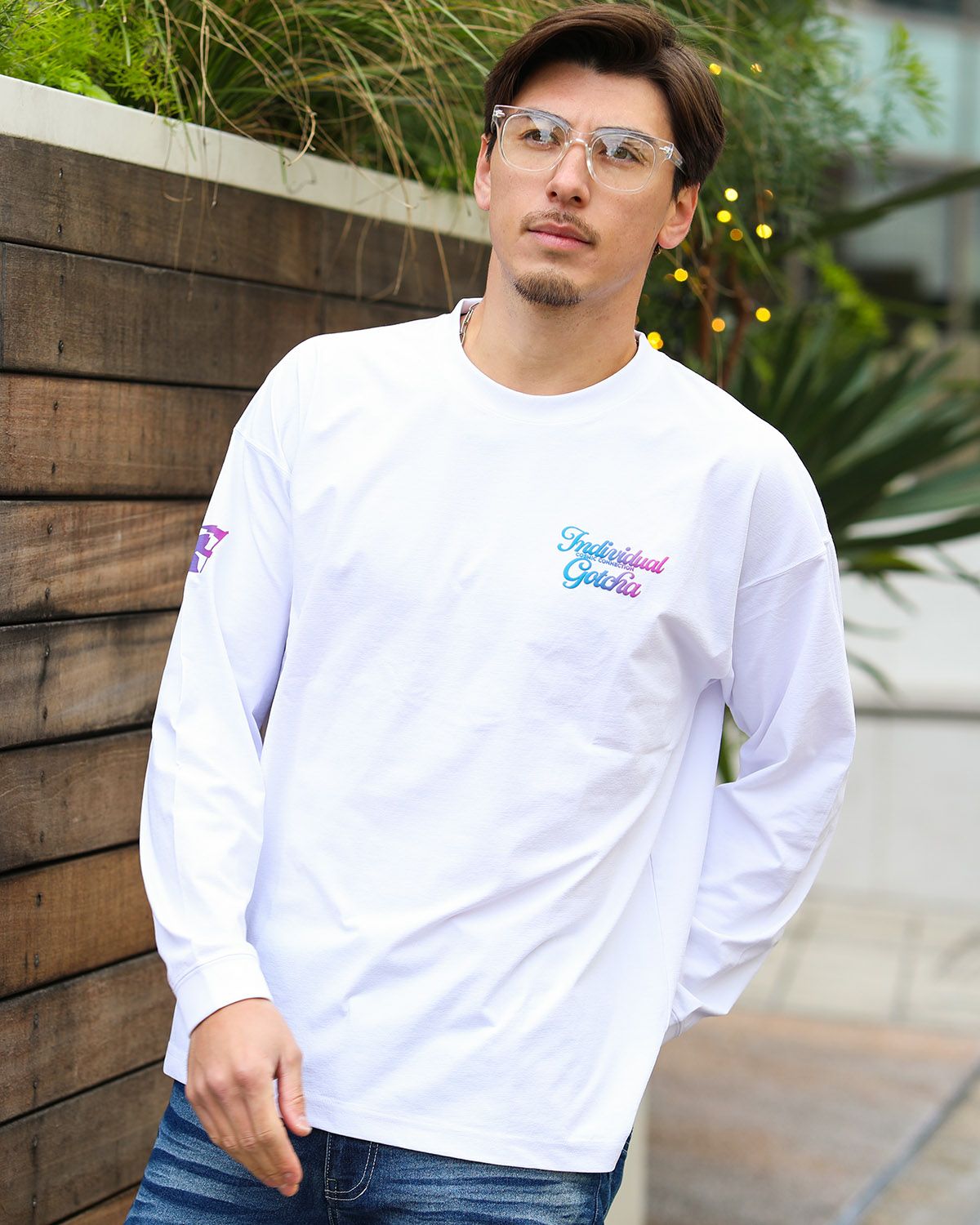 ホワイト：180cm/70kg(Lサイズ着用)