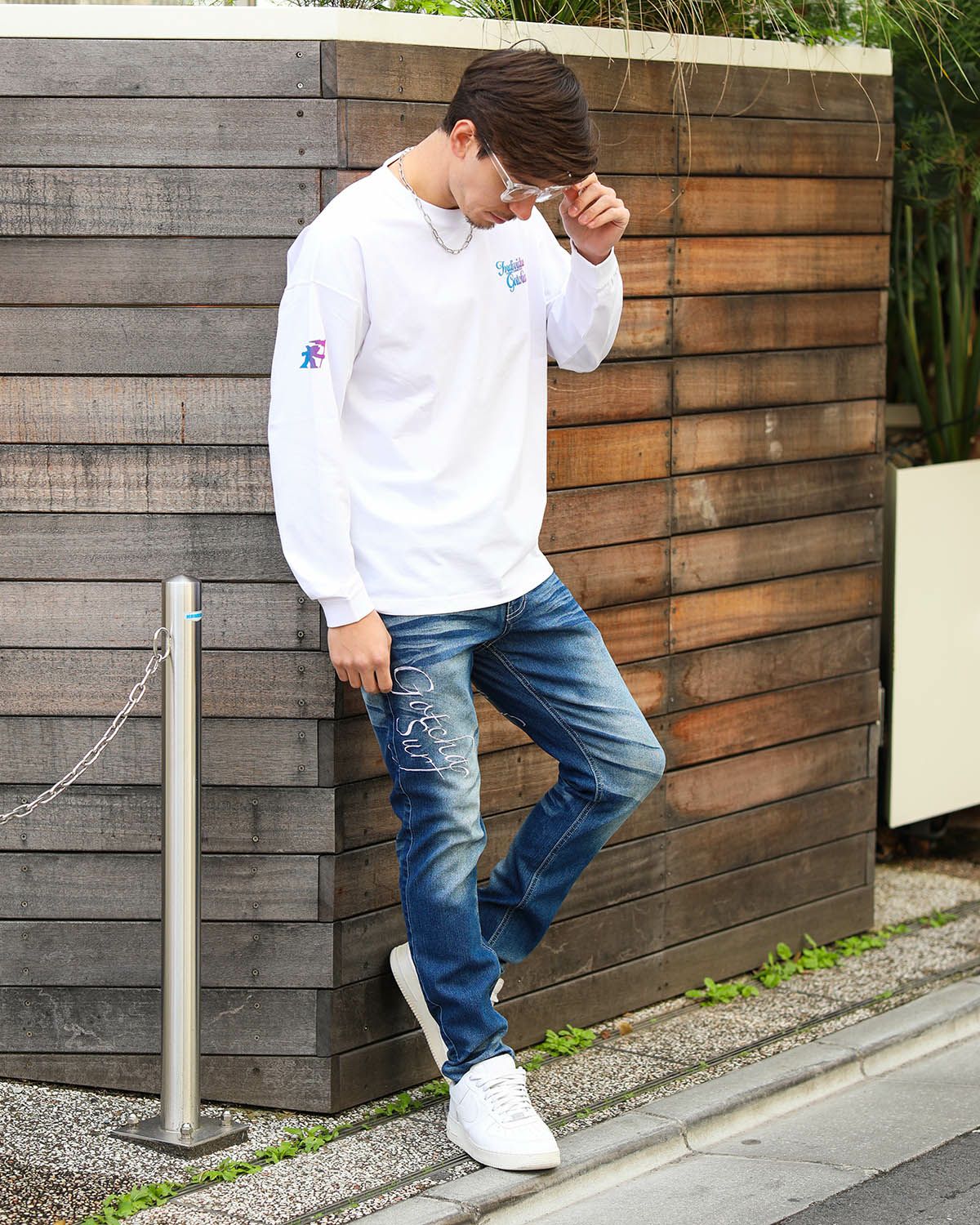 ホワイト：180cm/70kg(Lサイズ着用)