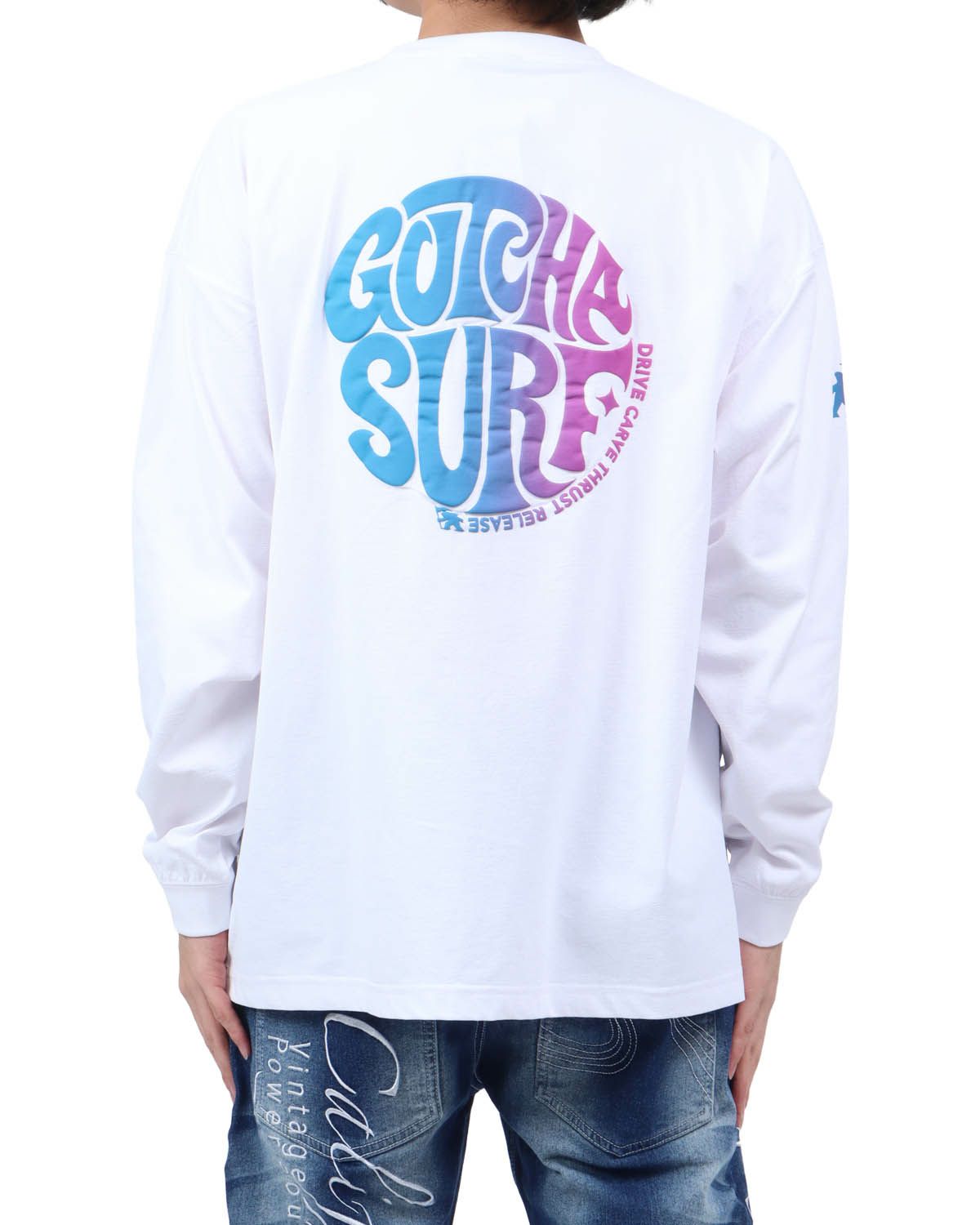 ホワイト：173cm63kg(Lサイズ着用)