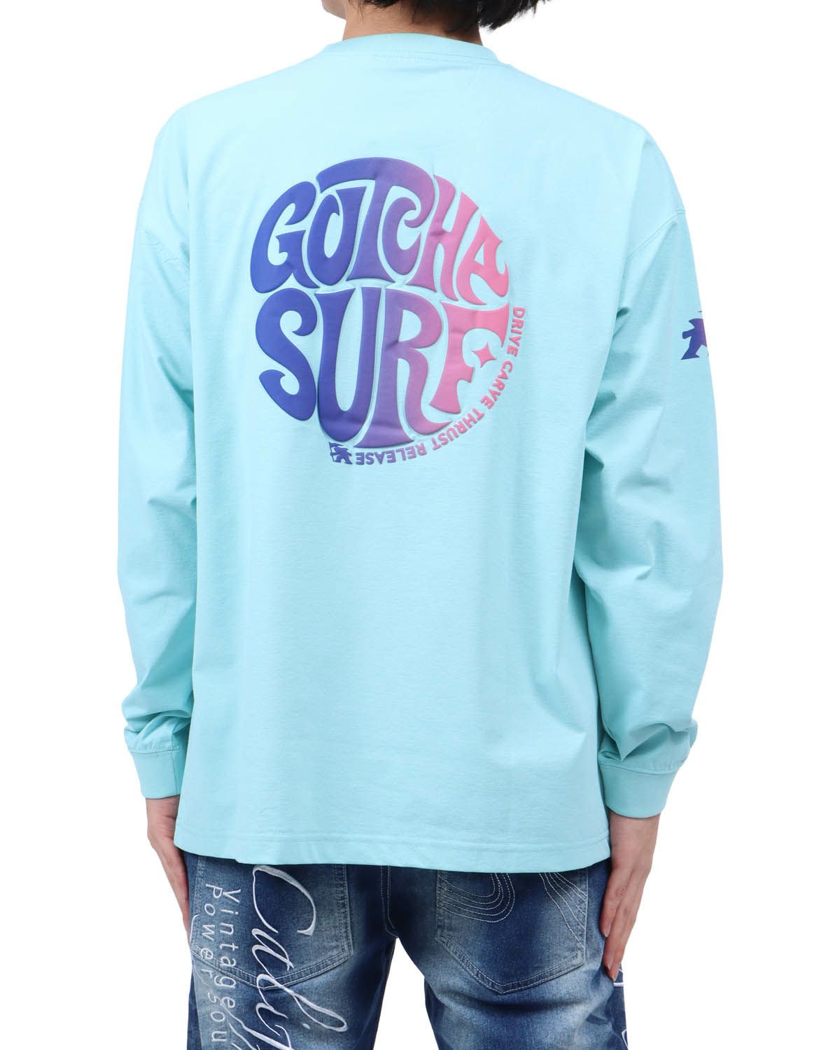 ライトブルー：173cm63kg(Lサイズ着用)