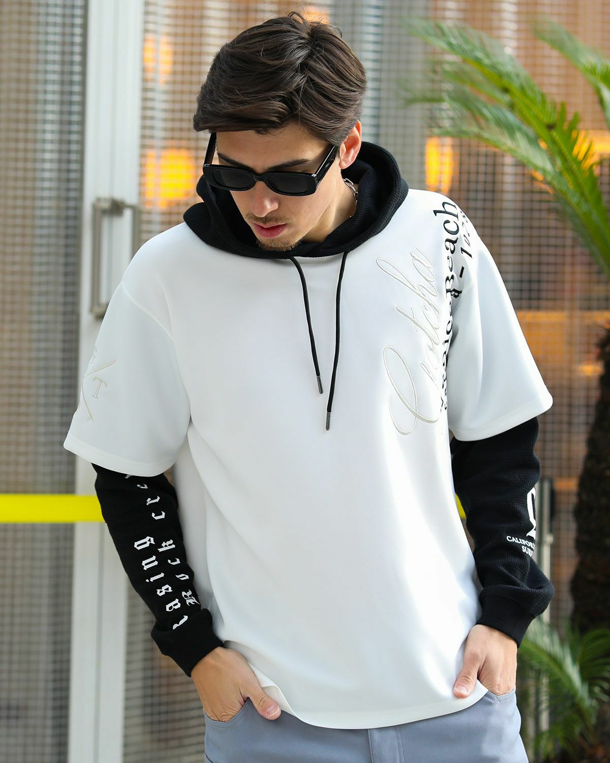 ホワイト：180cm/70kg(Lサイズ着用)