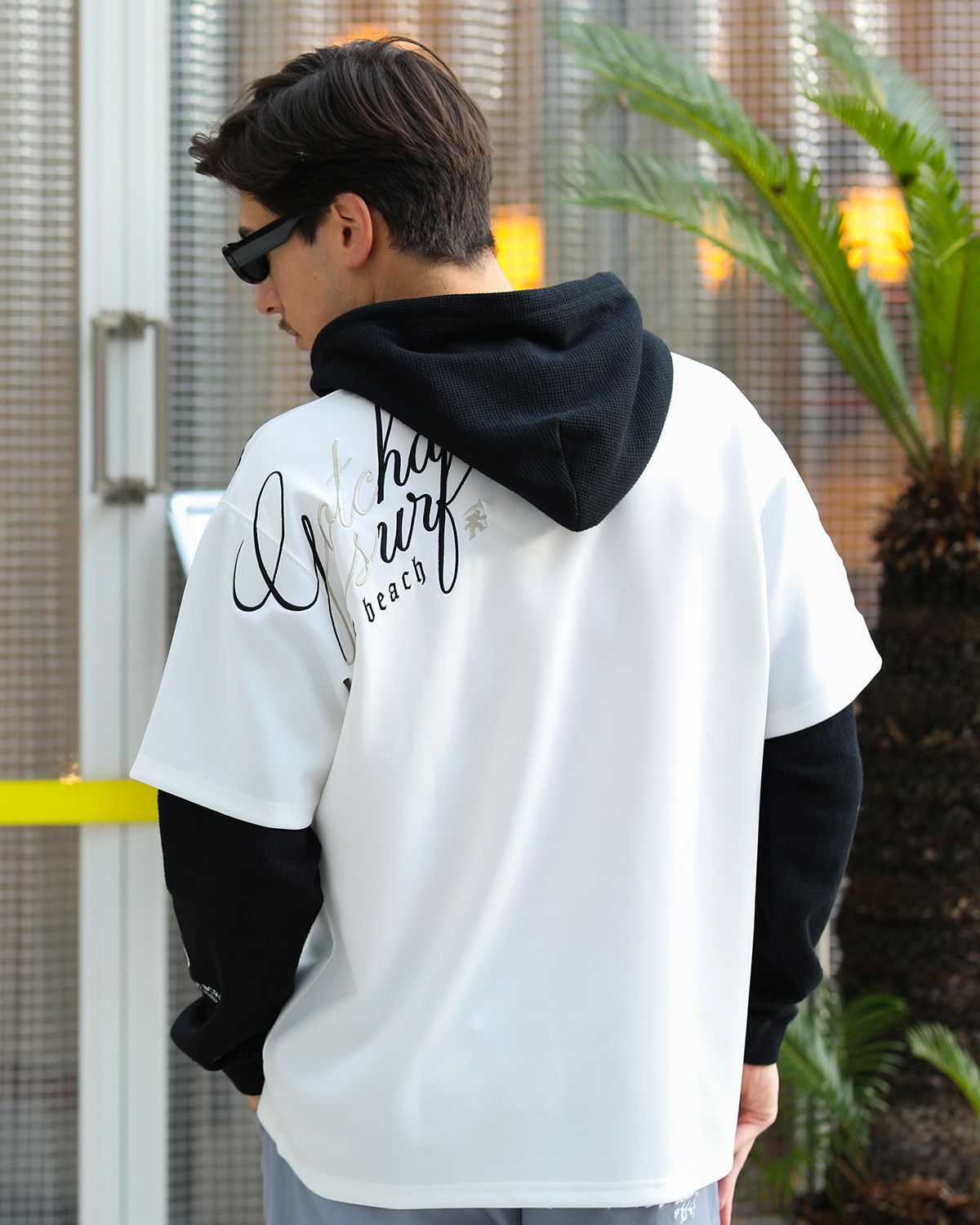 ホワイト：180cm/70kg(Lサイズ着用)