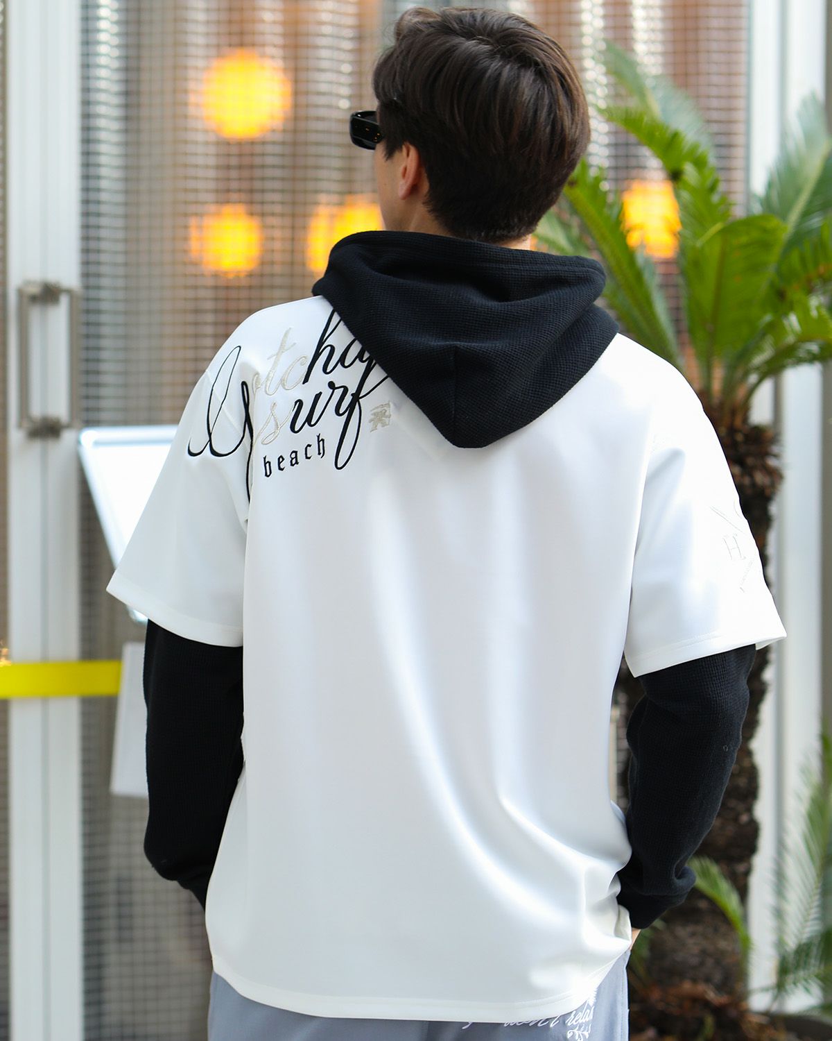 ホワイト：180cm/70kg(Lサイズ着用)