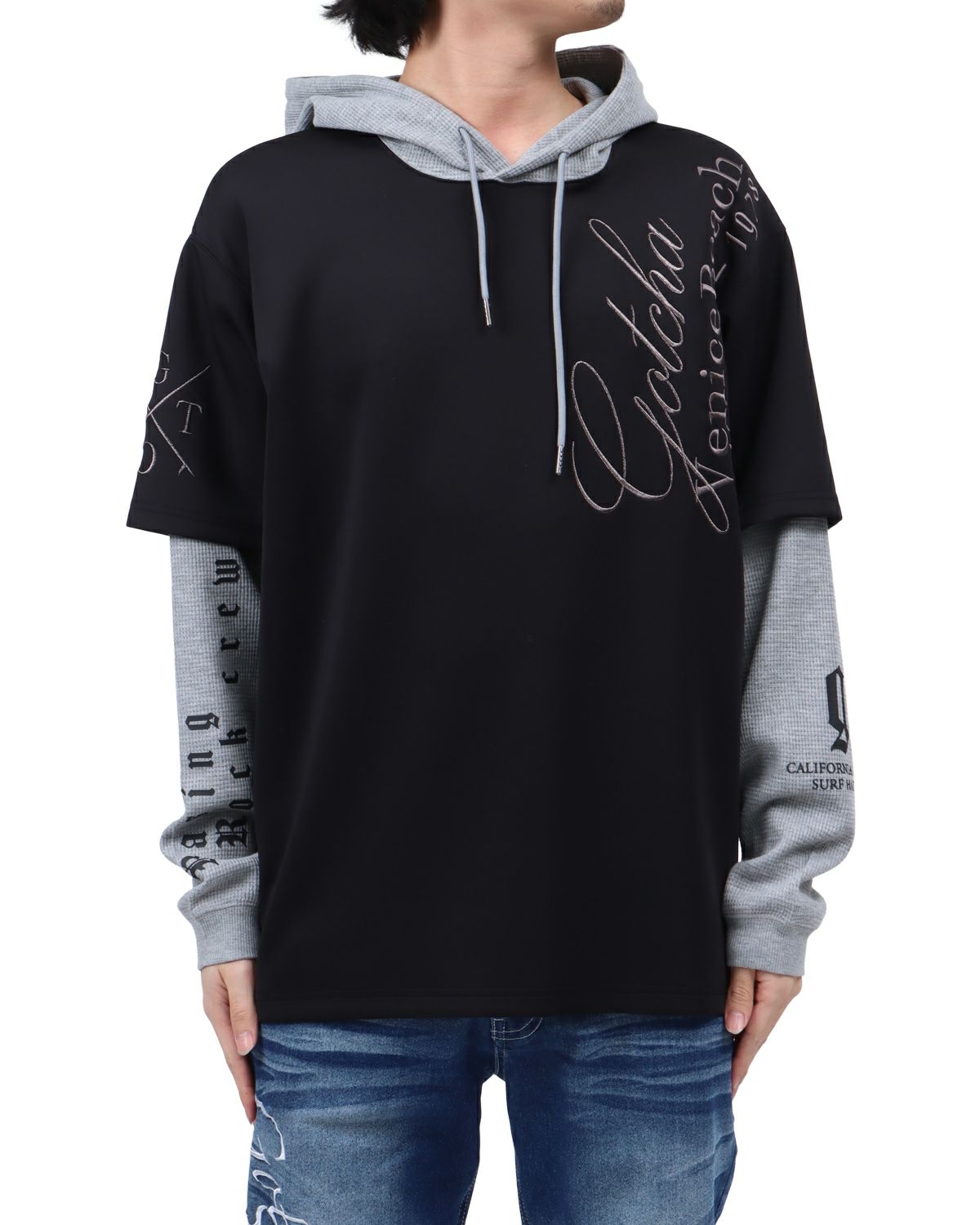 ブラック：173cm63kg(Lサイズ着用)