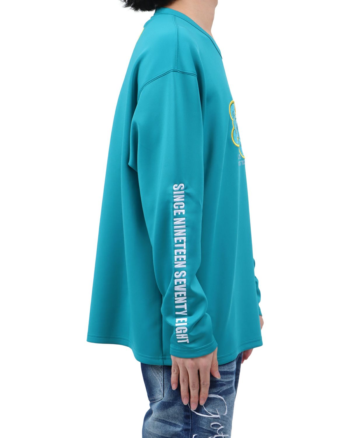 グリーン：173cm63kg(Lサイズ着用)