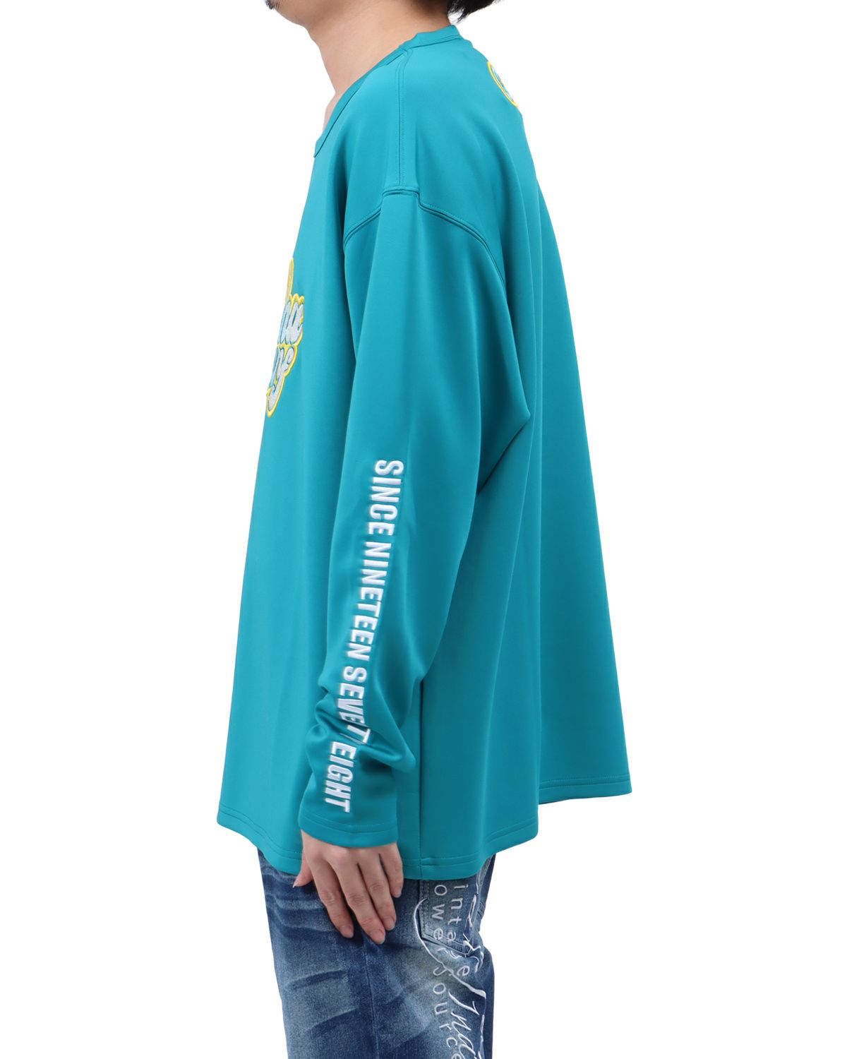 グリーン：173cm63kg(Lサイズ着用)