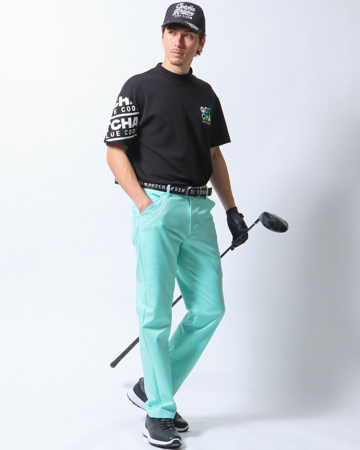 ミントグリーン：180cm/70kg(Lサイズ着用)