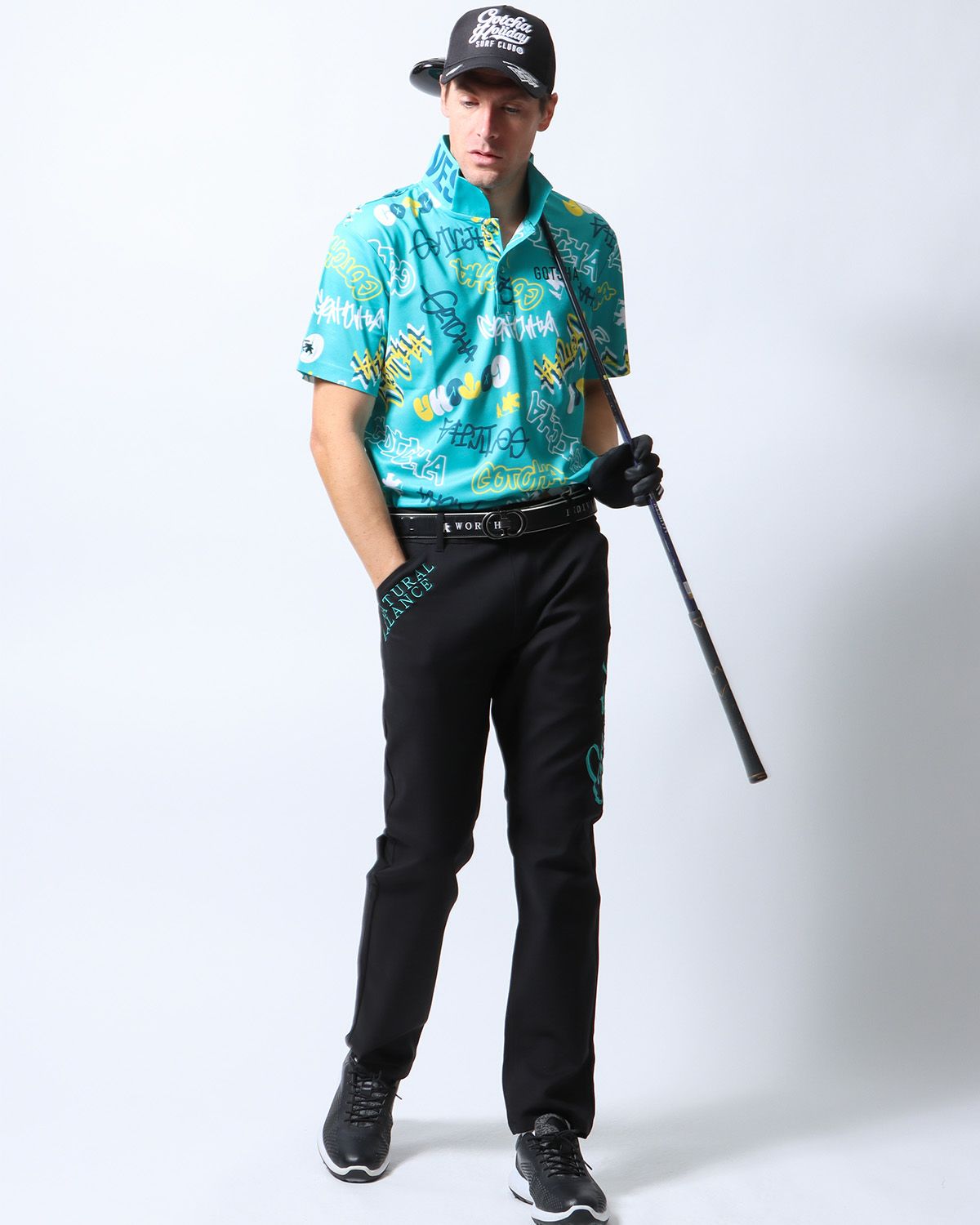 GOTCHA GOLF] ドライ UVカット グラフィティ ロゴ ポロ | PEET ONLINE