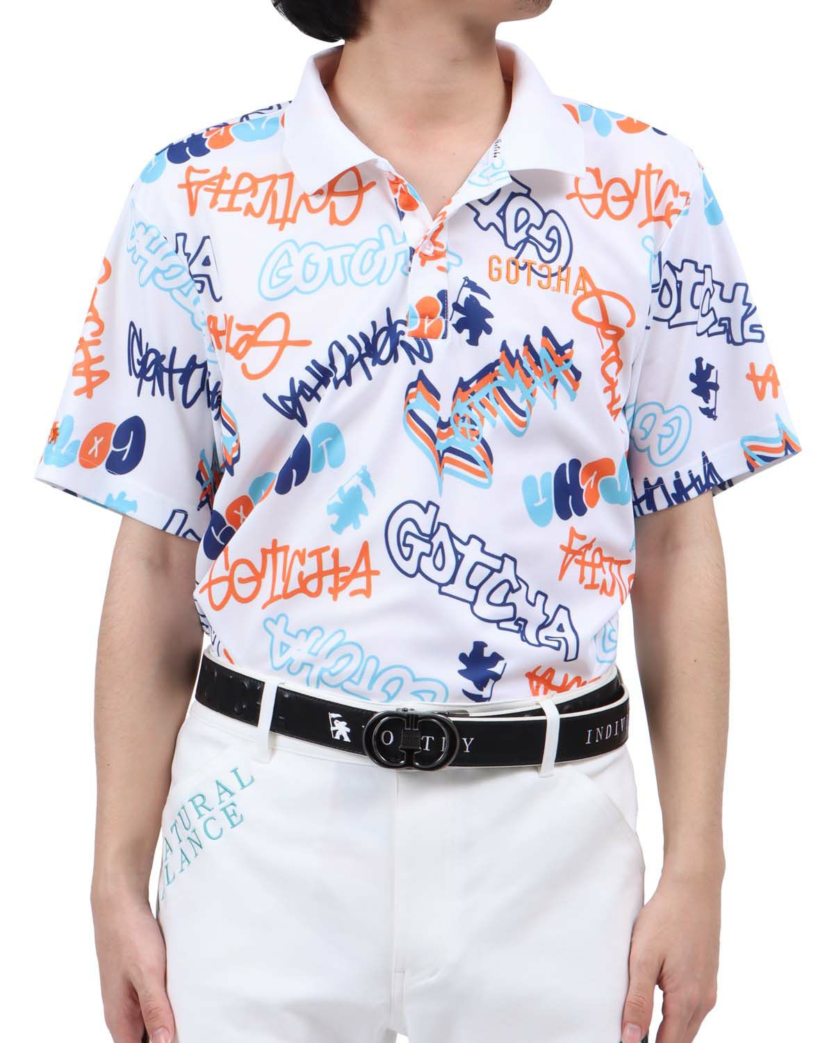 ホワイト：173cm63kg(Lサイズ着用)