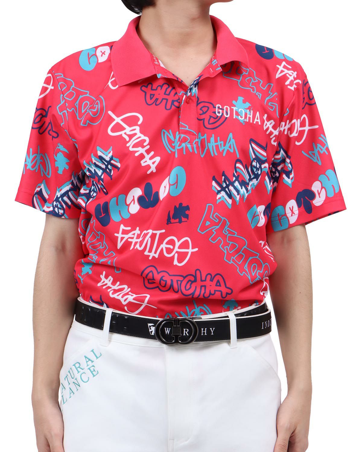 ピンク：173cm63kg(Lサイズ着用)