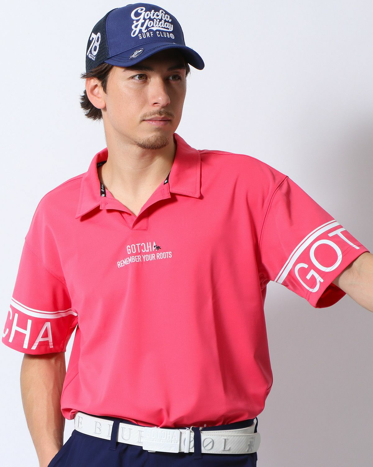 ピンク：180cm/70kg(Lサイズ着用)