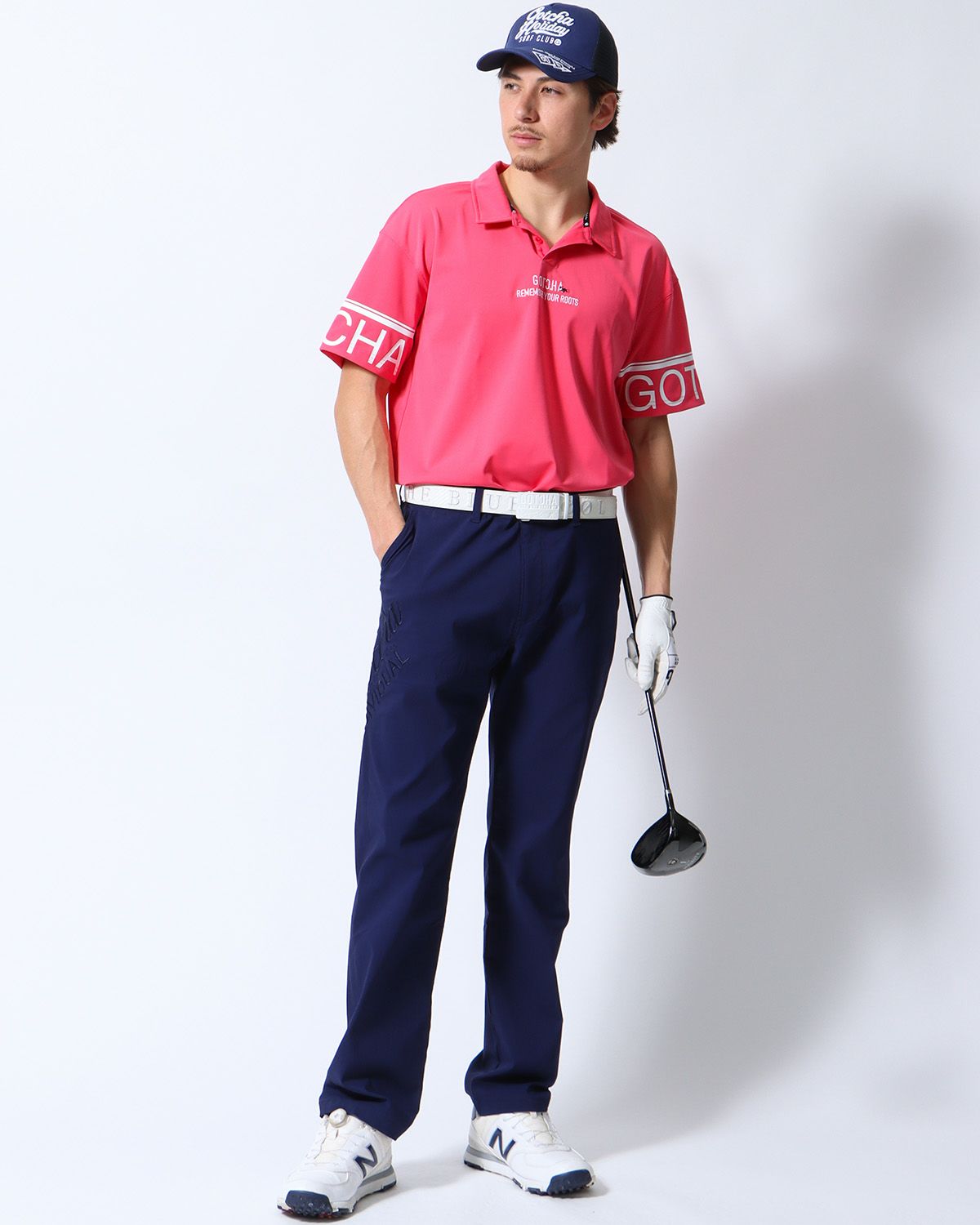 ピンク：180cm/70kg(Lサイズ着用)