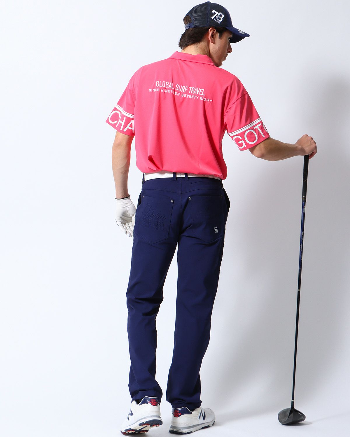 ピンク：180cm/70kg(Lサイズ着用)