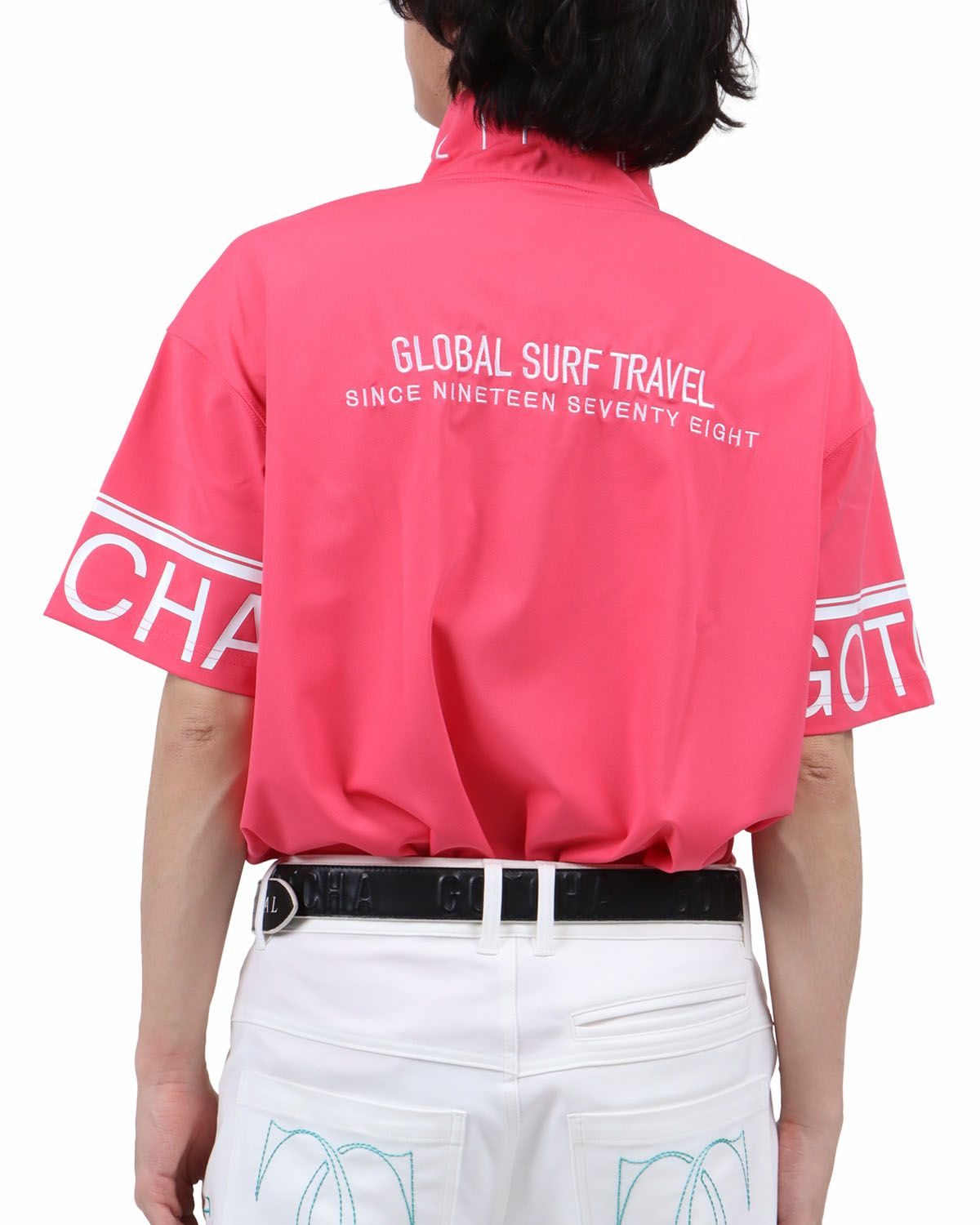 ピンク：173cm63kg(Lサイズ着用)