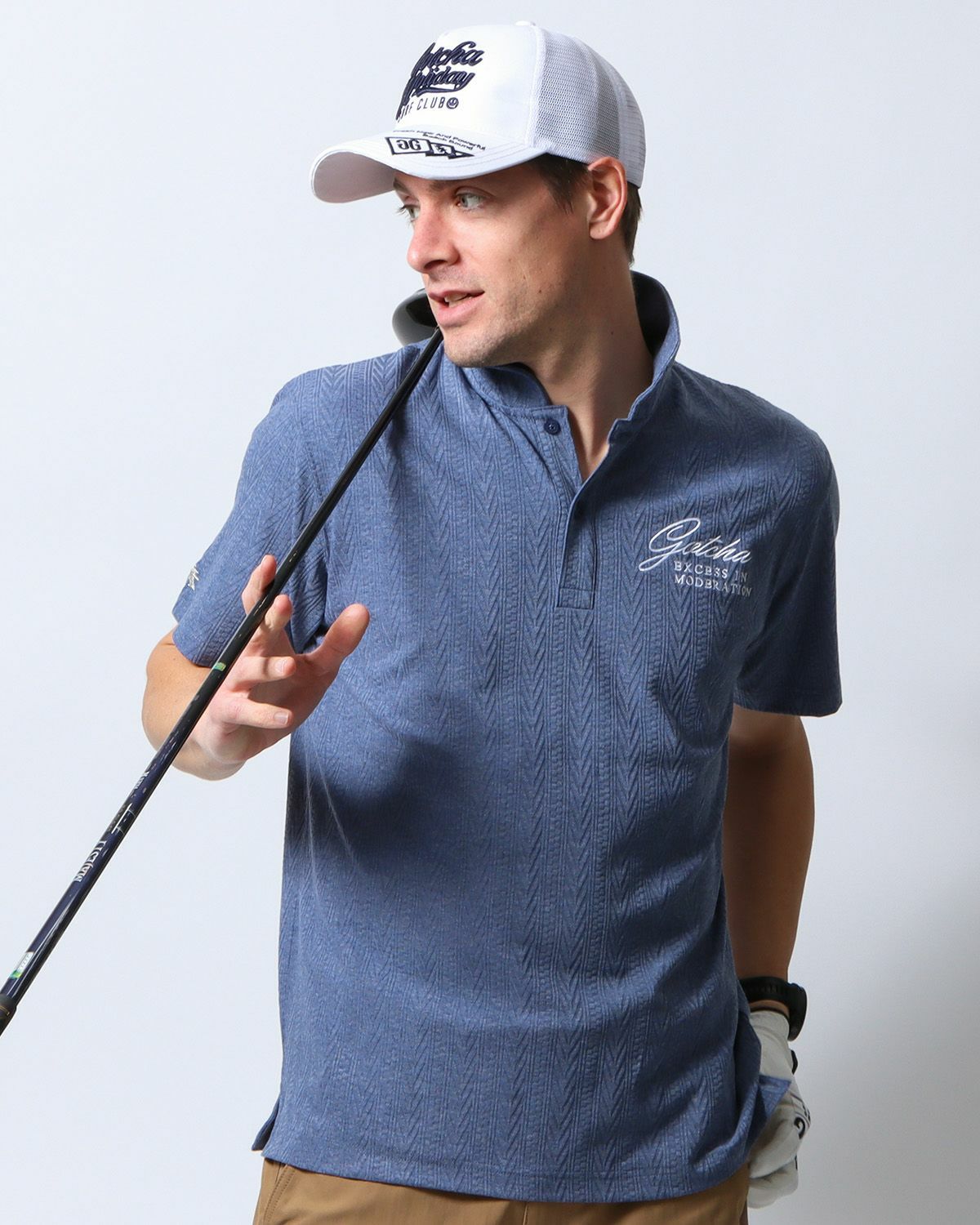 ネイビー：183cm/70kg(Lサイズ着用)