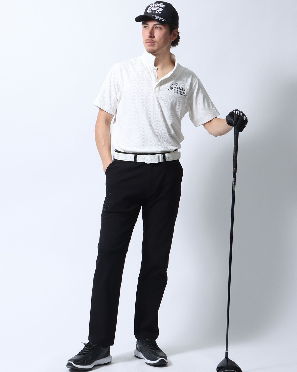 ホワイト：180cm/70kg(Lサイズ着用)