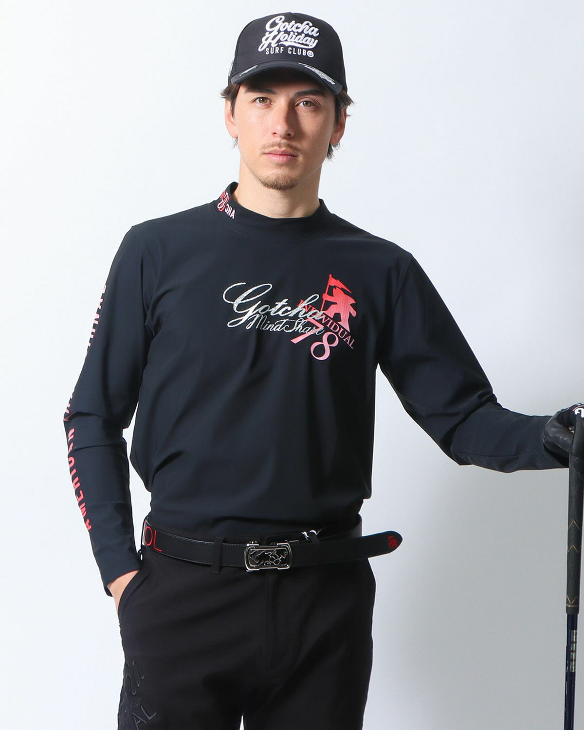 ブラック：180cm/70kg(Lサイズ着用)