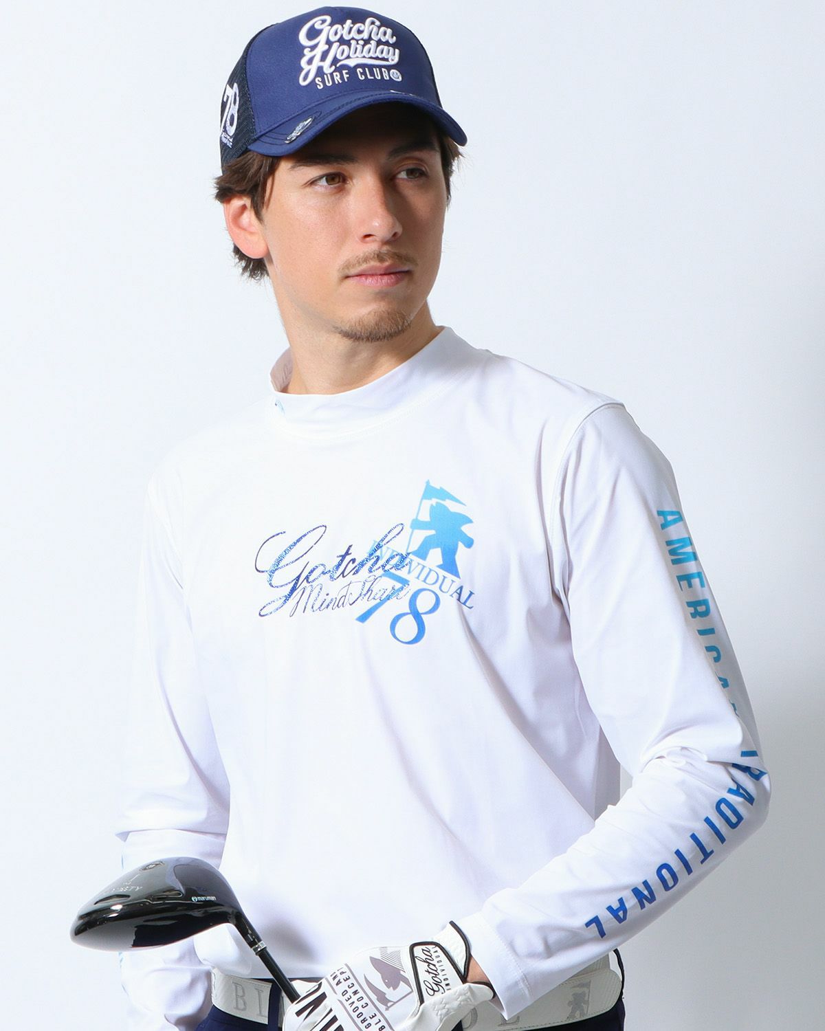 ホワイト：180cm/70kg(Lサイズ着用)