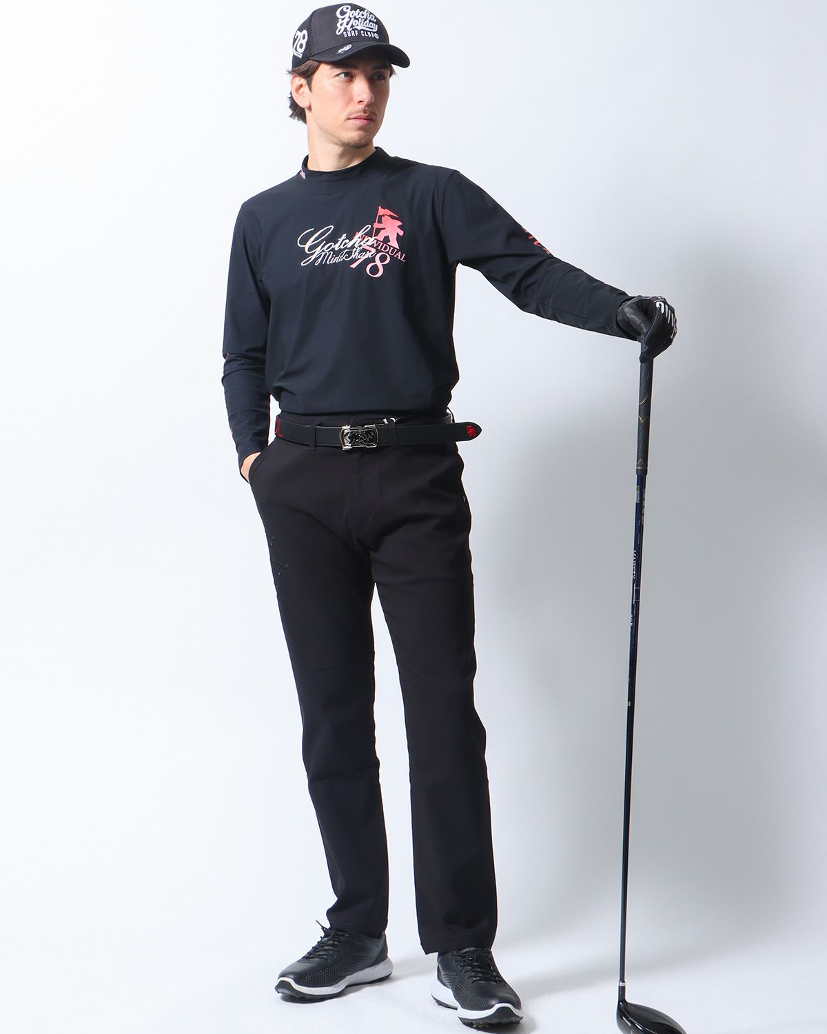 ブラック：180cm/70kg(Lサイズ着用)