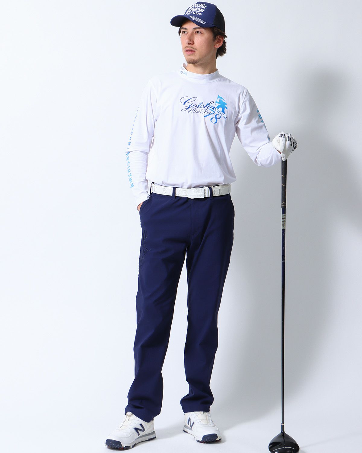 ホワイト：180cm/70kg(Lサイズ着用)