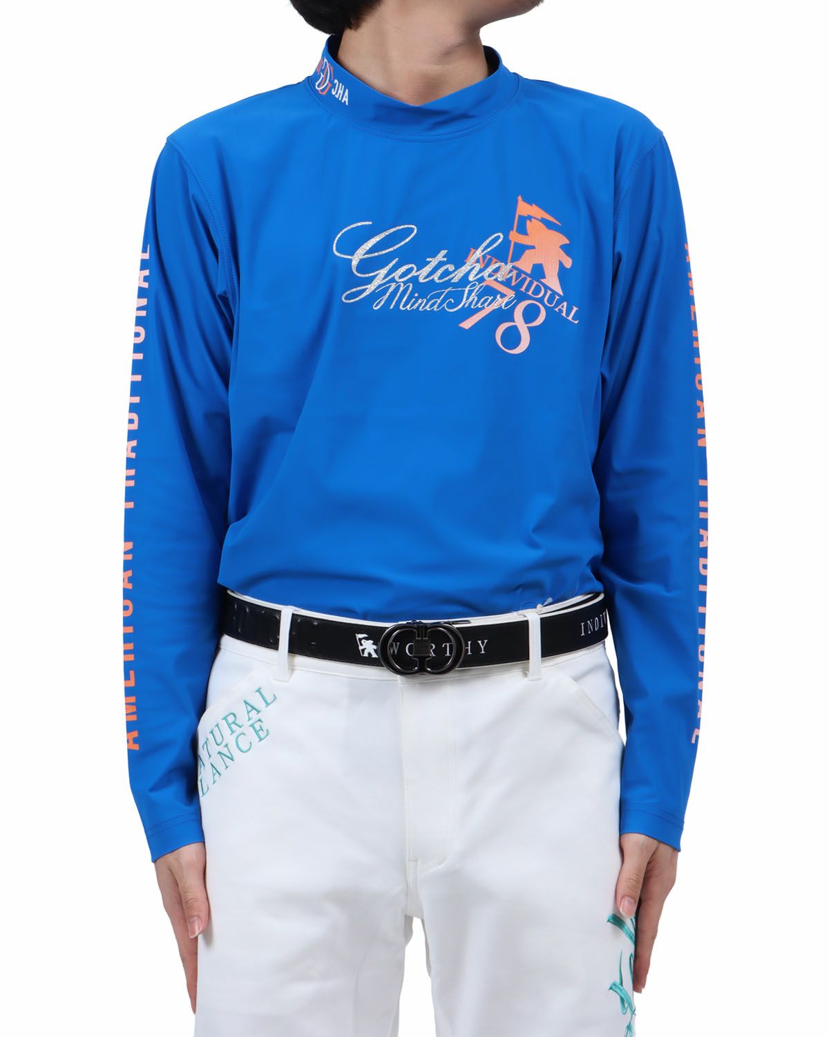 ロイヤルブルー：173cm63kg(Lサイズ着用)