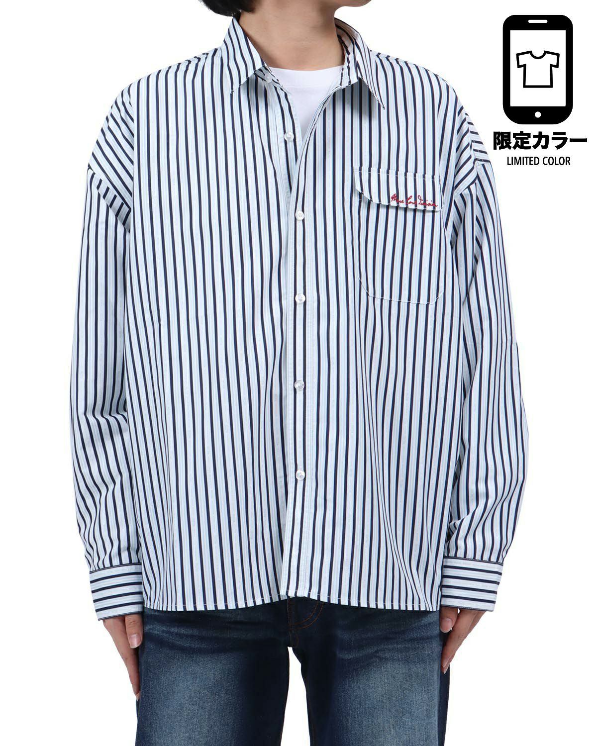 ホワイト：173cm63kg(Lサイズ着用)