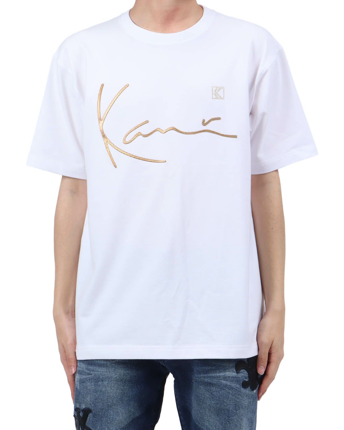 ホワイト：173cm63kg(Lサイズ着用)