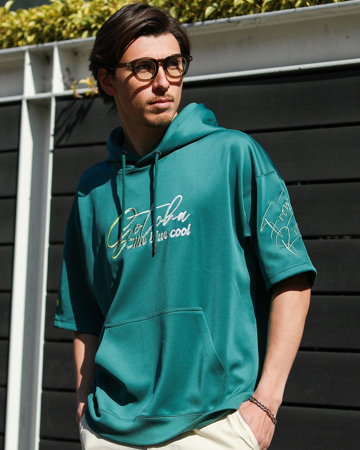 ダークグリーン：180cm/70kg(Lサイズ着用)