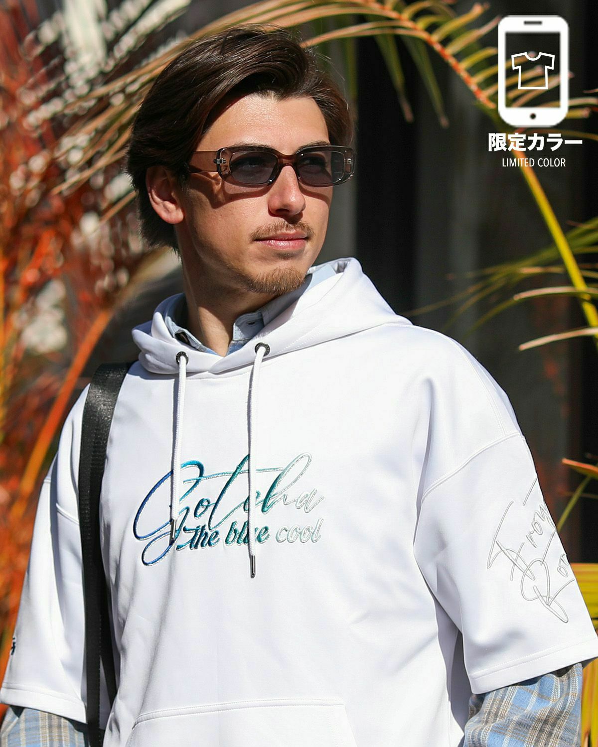 ホワイト：180cm/70kg(Lサイズ着用)