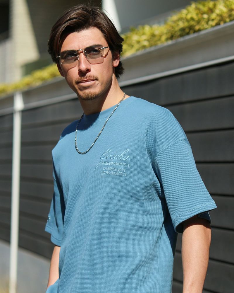 ワッフル刺繍 ロゴ Tシャツ