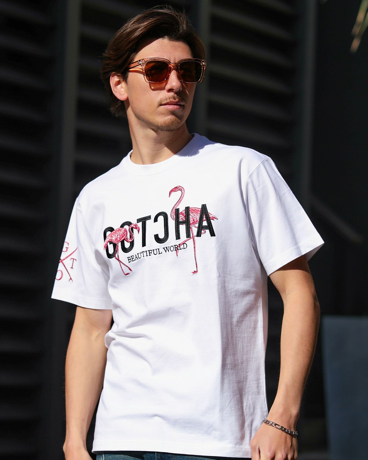 ホワイト：180cm/70kg(Lサイズ着用)