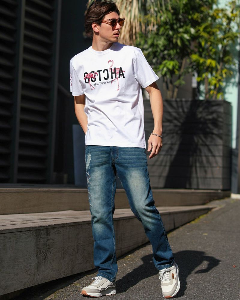 ホワイト：180cm/70kg(Lサイズ着用)